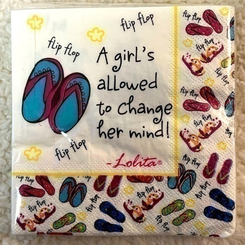 🎉 2/$10 Lolita "Flip Flop" Beverage Napkins